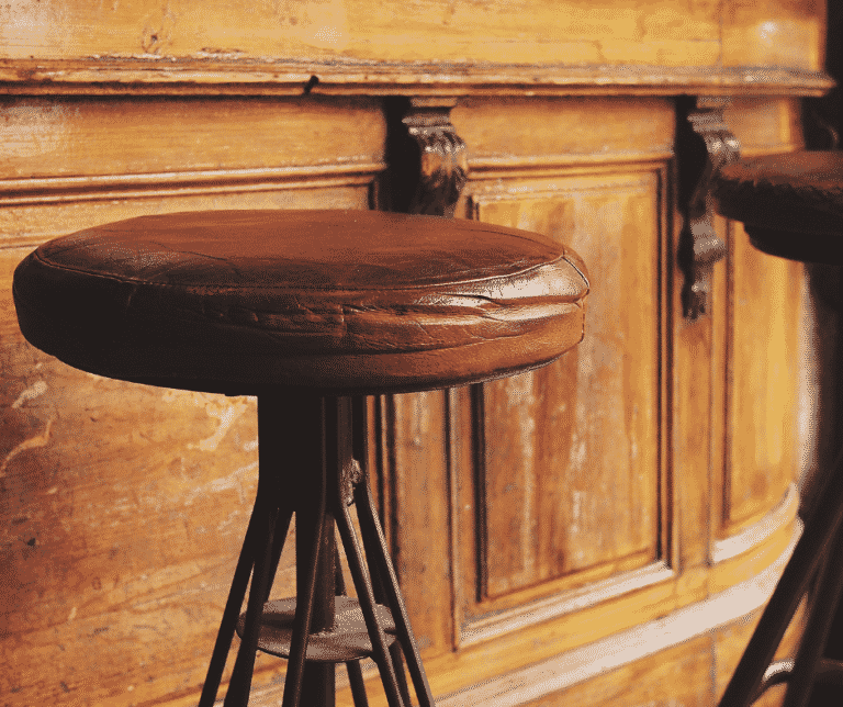 Brown leather stools