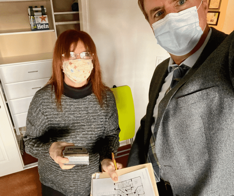 May Greeting From Darrell Darrell reviewing floor plan