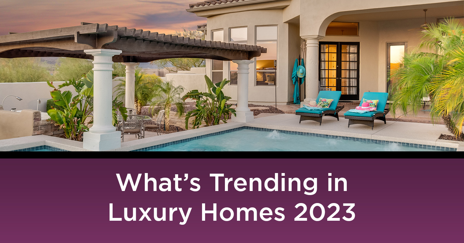 An example of luxury homes; a Scottsdale luxury home with a pool and outdoor cabana.